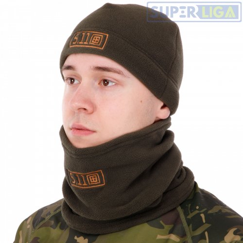 Комплект шапка флісова та баф 5.11 ZK-0312brкоричневий 