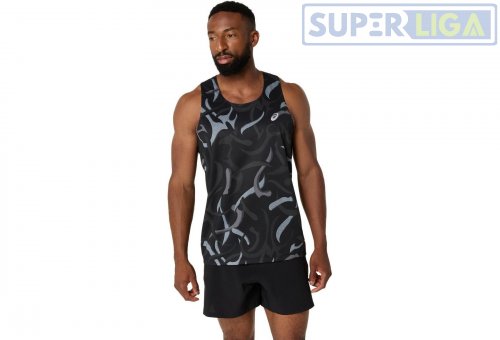 Мужская майка для бега Asics ROAD ALL OVER PRINT SINGLET черный (2011D091-001) AW2025