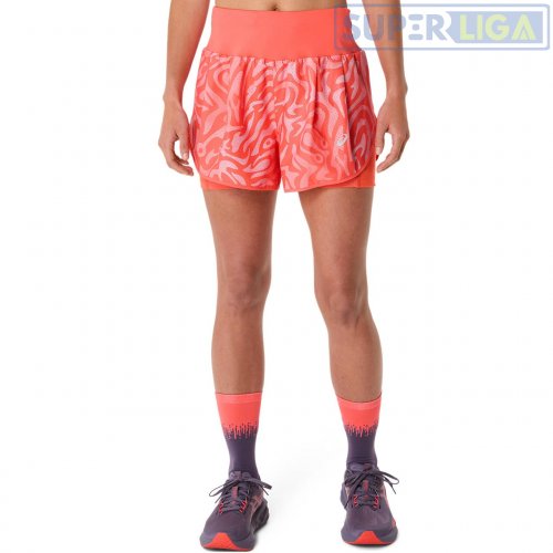 Шорты Asics ROAD ALL OVER PRINT 2-N-1 3.5IN SHORT коралловый (2012D077-700) AW2025