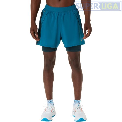 Мужские спортивные шорты для бега Asics ROAD 2-N-1 5IN SHORT голубой (2011D245-302) AW2026