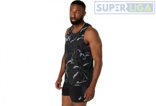 Мужская майка для бега Asics ROAD ALL OVER PRINT SINGLET черный (2011D091-001) AW2025