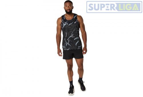 Мужская майка для бега Asics ROAD ALL OVER PRINT SINGLET черный (2011D091-001) AW2025