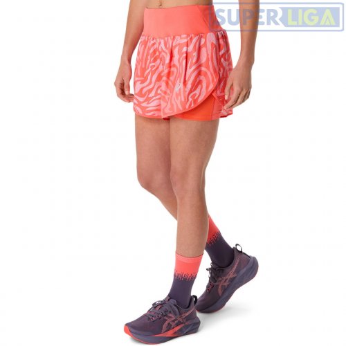 Шорты Asics ROAD ALL OVER PRINT 2-N-1 3.5IN SHORT коралловый (2012D077-700) AW2025