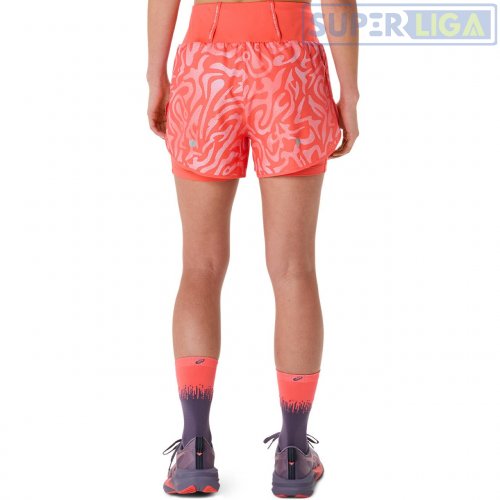 Шорты Asics ROAD ALL OVER PRINT 2-N-1 3.5IN SHORT коралловый (2012D077-700) AW2025