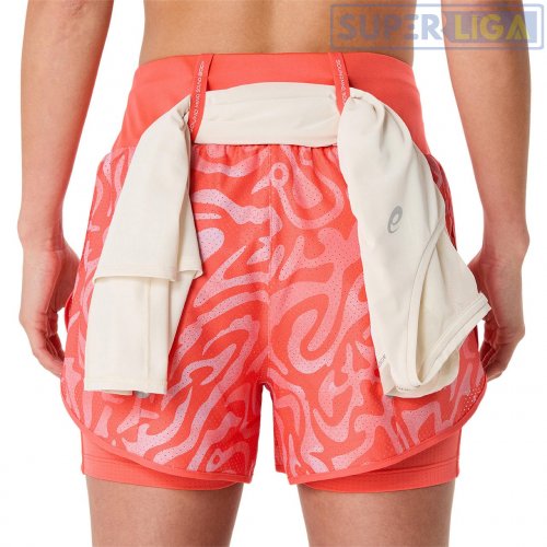 Шорты Asics ROAD ALL OVER PRINT 2-N-1 3.5IN SHORT коралловый (2012D077-700) AW2025