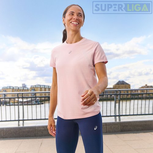 Женская футболка ASICS ROAD SEAMLESS SS TOP розовый (2012D292-700) AW2026