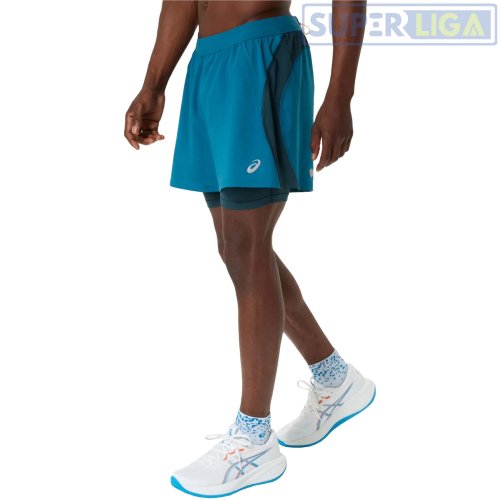 Мужские спортивные шорты для бега Asics ROAD 2-N-1 5IN SHORT голубой (2011D245-302) AW2026